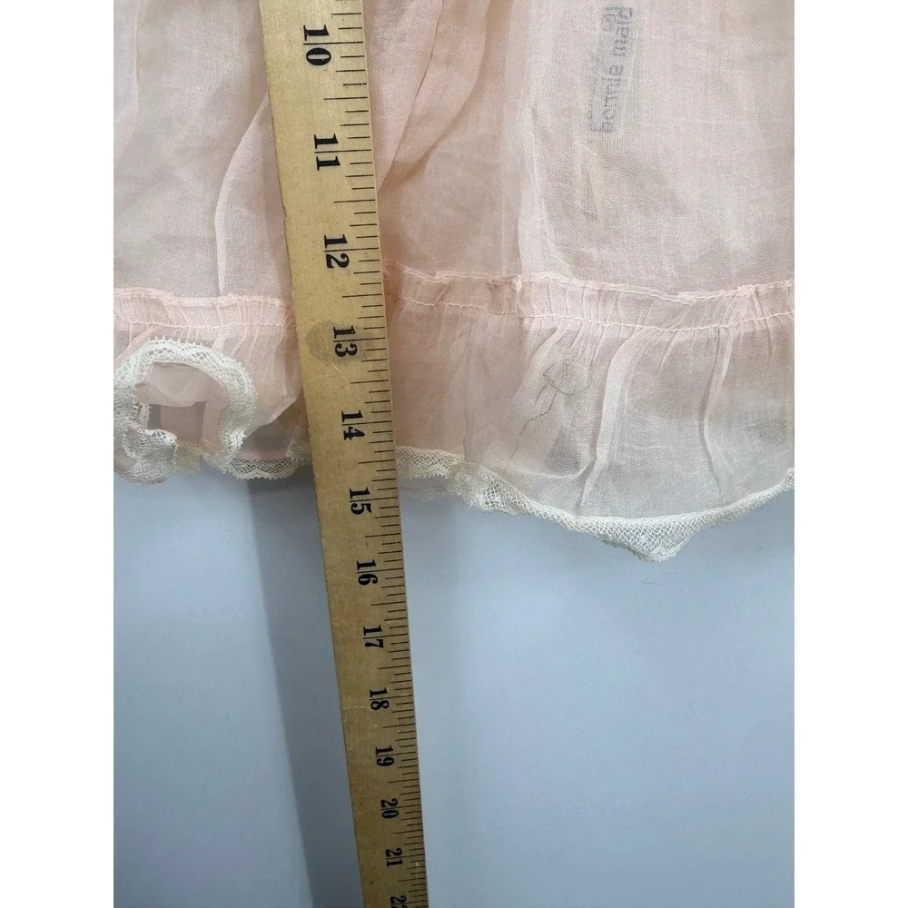 Bonnie Maid 322 Dress Toddler 2 Peach Vintage Sheer‎ Organza Lace Puffy Sleeve